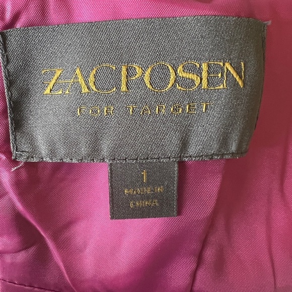 Zac Posen for Target Yellow Pink Metallic Floral Peplum Dress Women’s Size 1 - Picture 10 of 14